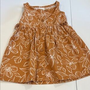 Little Co. - 24m, Floral Orange/Tan Baby Dress